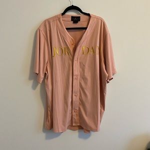 Jordan brand pink suede baseball jersey!